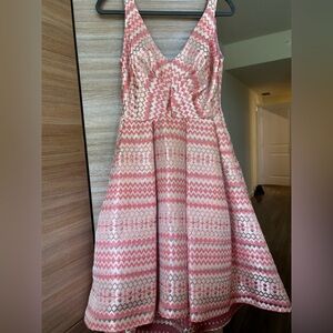 Gorgeous Pink Dress . Asymmetrical and V neck top
